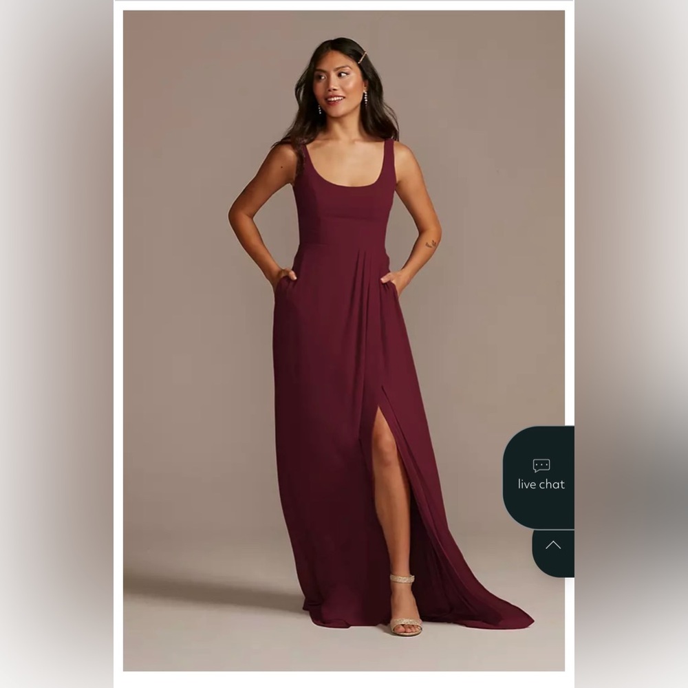 David's Bridal Wine Maxi Dress